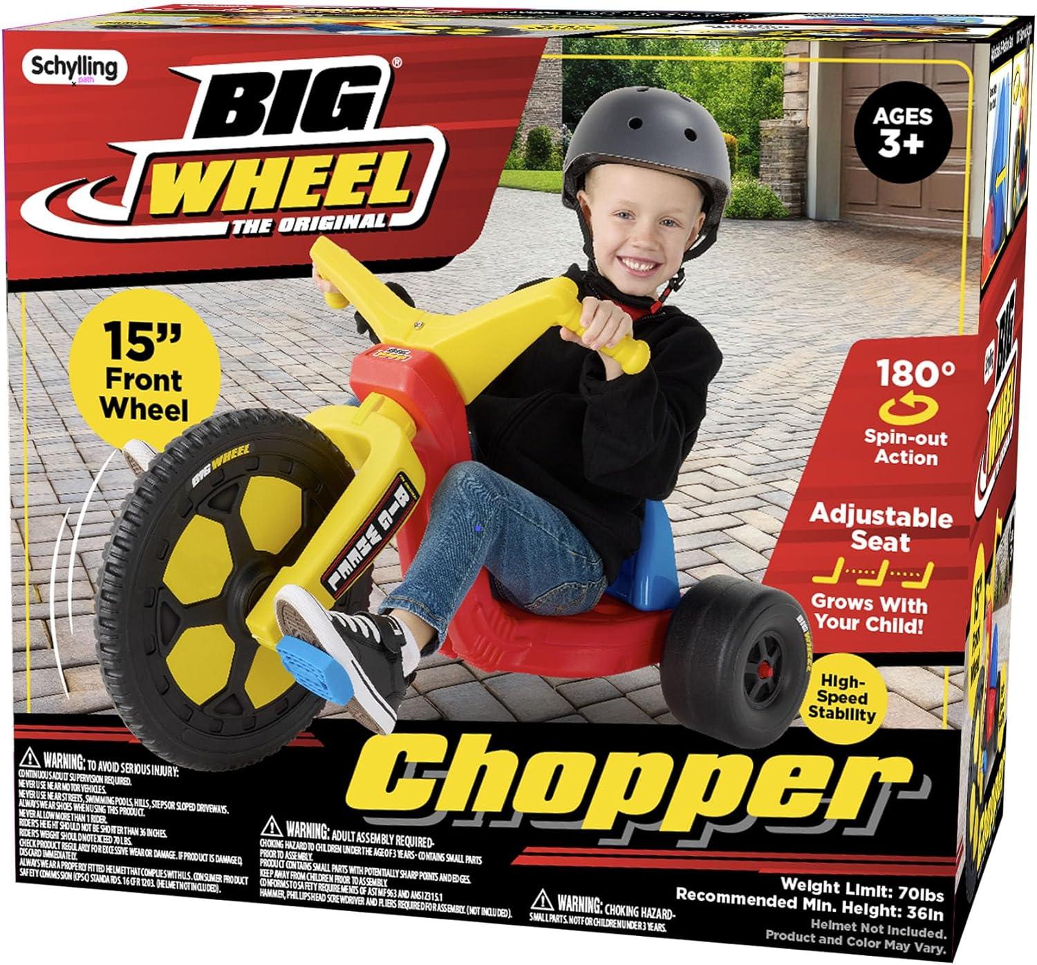 imageSchylling Big Wheel Chopper BWCHP LowRiding Tricycle with Adjustable Seat for Growing Child up to 70 lbs Original Classic Bike Ages 3 and Up