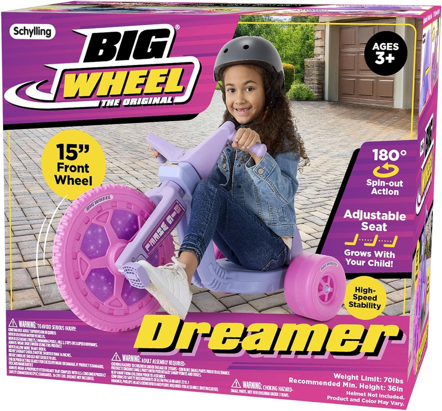 imageSchylling Big Wheel Dreamer BWDRM LowRiding Tricycle with Adjustable Seat for Growing Child up to 70 lbs Original Classic Bike Ages 3 and Up