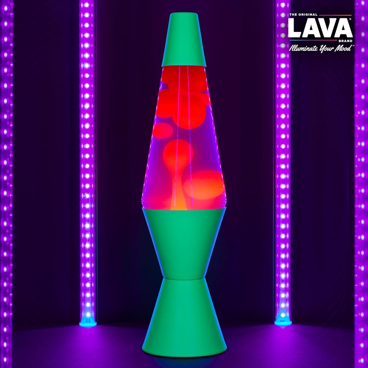 imageThe Original Lava Lamp 145quot Techno Chrome Classic Liquid Motion Lamp Pink Lava and Blue Liquid Item 2097 Amazon ExclusiveGreen