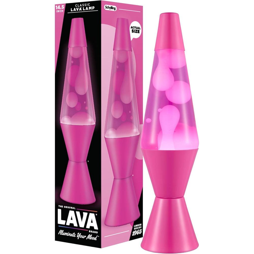 imageLava The Original Lamp New 145quot Wild Pink Classic Liquid Motion Lamp White Wax and Pink Liquid Item 2361 Amazon ExclusivePink