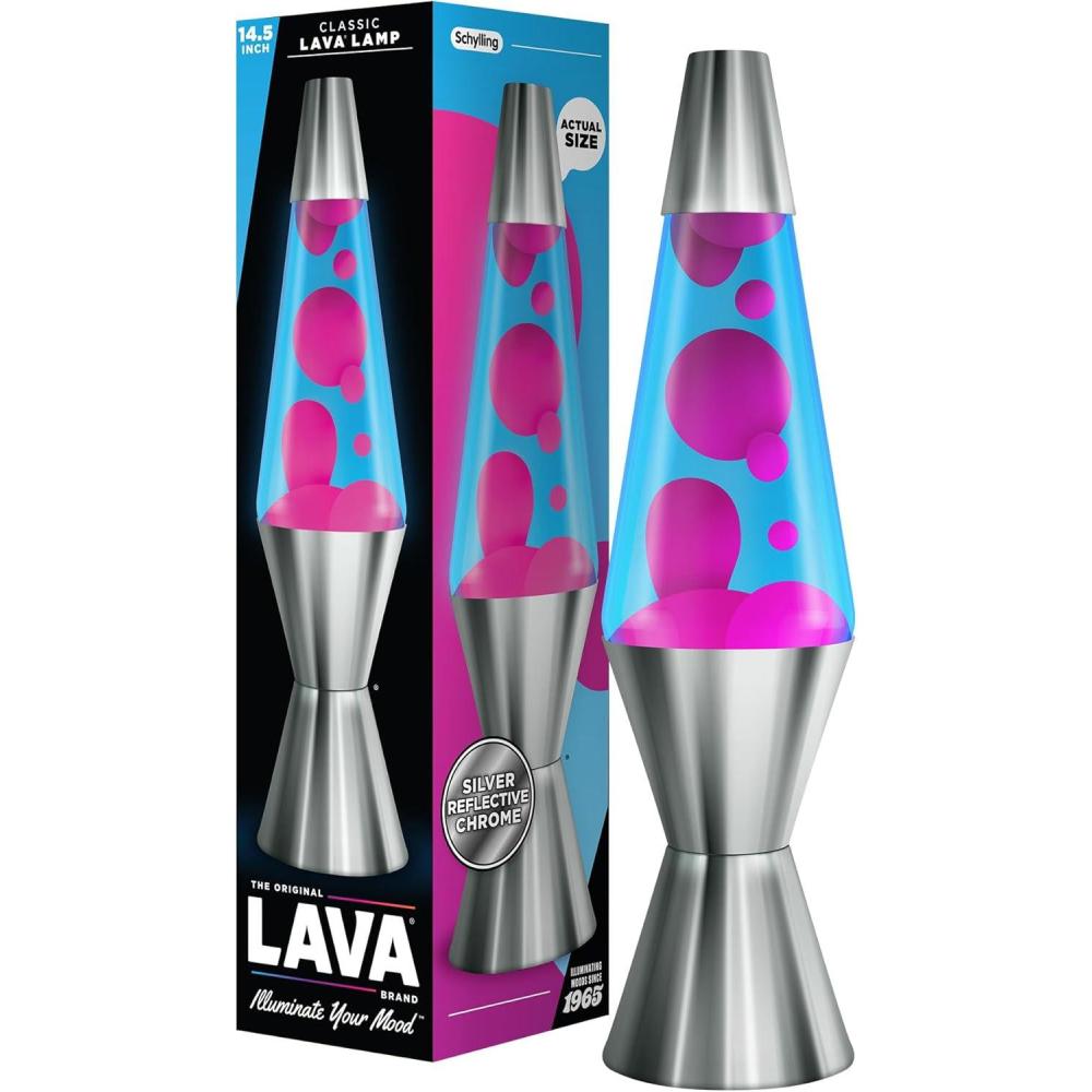 imageThe Original Lava Lamp  145quot Techno Chrome  Classic Liquid Motion Lamp  Pink Lava and Blue Liquid  Item 2097 Amazon ExclusiveBlue