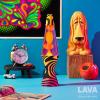 Lava® Lamp – 14.5” Groovy Gradient Flocked Base – The Original Motion Light – Yellow Wax and Purple Liquid – Item #2015(14.5”)
