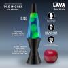 Lava® Lamp – 14.5” Vinyl Record Grooved Base – The Original Motion Light – Yellow Wax and Orange Liquid – Item #2017(Blue)