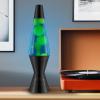 Lava® Lamp – 14.5” Vinyl Record Grooved Base – The Original Motion Light – Yellow Wax and Orange Liquid – Item #2017(Blue)