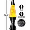 Lava® Lamp – 14.5” Vinyl Record Grooved Base – The Original Motion Light – Yellow Wax and Orange Liquid – Item #2017(Yellow)