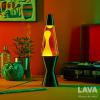 Lava® Lamp – 14.5” Vinyl Record Grooved Base – The Original Motion Light – Yellow Wax and Orange Liquid – Item #2017(Yellow)