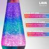 Lava® Lamp – 14.5″ Polar Glimmer – The Original Motion Light – Silver Glitter, Multicolor Base and Globe – Item #2048 (Amazon Exclusive)