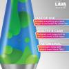 Lava The Original Lamp – 16.3″ Emerald Tide – Classic Liquid Motion Lamp – Yellow Wax and Blue Liquid – Item #5139 (Amazon Exclusive)