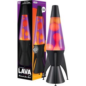 Lava The Original Lamp – 14.5″ Evenfall – Retro Rocket Liquid Motion Lamp – Yellow Wax and Purple Liquid – Item #2391 (Amazon Exclusive)(Blue)
