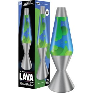 Lava The Original Lamp – 16.3″ Emerald Tide – Classic Liquid Motion Lamp – Yellow Wax and Blue Liquid – Item #5139 (Amazon Exclusive)