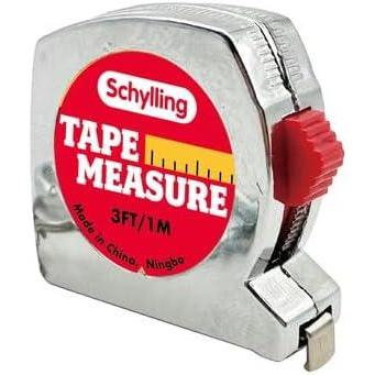 imageSchylling Mini Tape Measure  15quot Real Working 3 Foot Long Retractable PocketSized Tape Measure  Includes Carabiner Clip and Chain  Ages 3 and Up