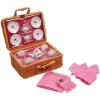 Schylling Butterfly Tea Set Basket – 23 Piece Miniature Porcelain Set with Picnic Basket – Includes Service for Four – Ages 8 and Up
