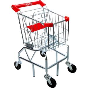 Schylling Little Shopper Shopping Cart – Child Sized Grocery Toy for Supermarket Pretend Play – Real Steel Sturdy Frame and Easy Pivoting Wheels – Ages 3 and Up