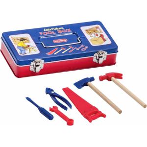 Schylling Toy Tin Tool Box with Tools – Metal Case Including 6 Tools – Ages 3+