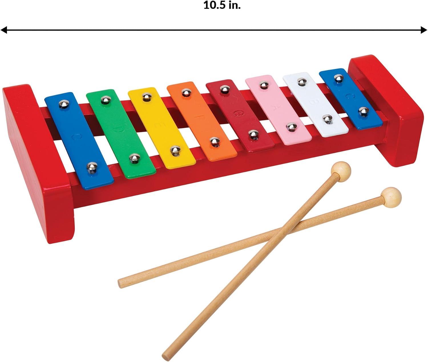 imageSchylling Wooden Xylophone Colorful Kids Instrument Includes Wooden Mallets and Embossed Metal Keys Ages 3 and Up