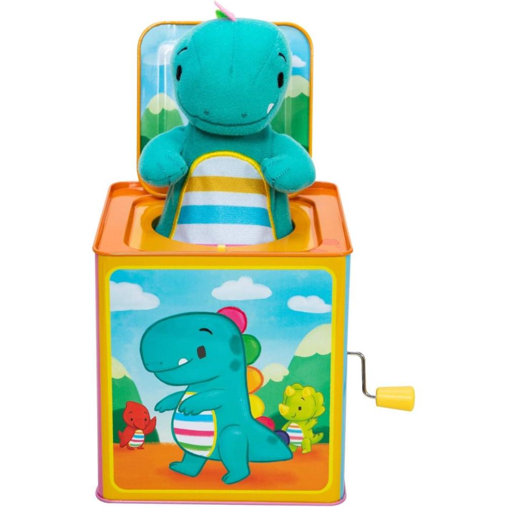 imageSchylling Brand Baby Dino Jack in The Box  Classic Tin Musical Popping Toy  Ages 18 Months to 4 Years