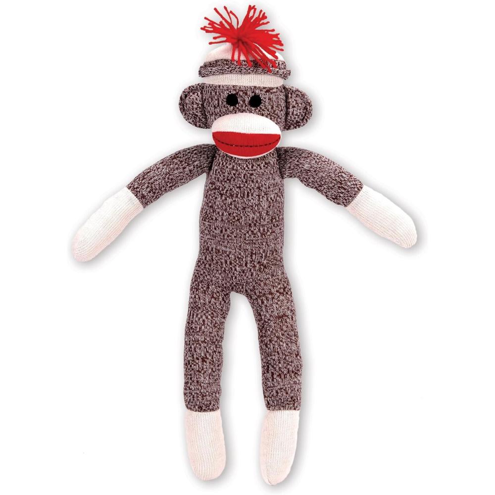 imageSchylling Brand Classic 20quot Retro Sock Monkey Stuffed Animal  Knitted Texture Original Look  Ages 12 Months and Up