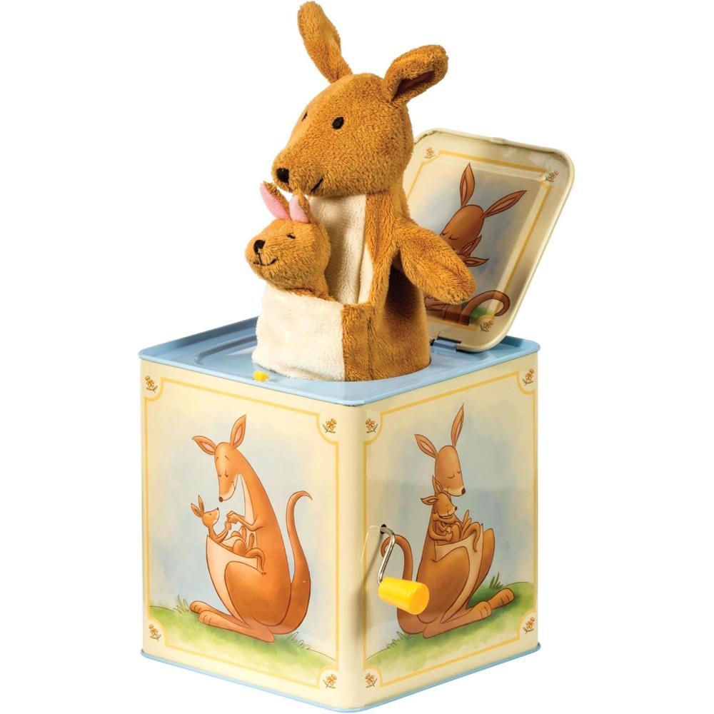 imageSchylling Jack in Box Kangaroo Classic PopUp Music Toy Momma ampamp Baby Joey Finger Puppet Plays Song Pop Goes The Weasel Toddler ampamp Kids 18mo