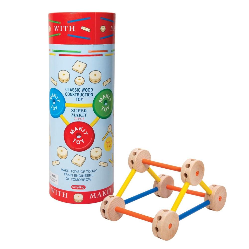 imageSchylling MKT Super Makit Classic Wood Construction Toy 3 years 70Pieces 1 EA