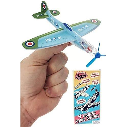 imageSchylling Retro Gliders  Gliding Planes with Spinning Propellers Pack of 4