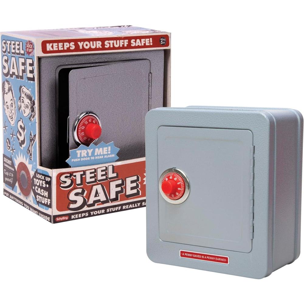 imageSchylling Steel Safe with Alarm Kids Silver Metal Safe with Combination Lock and Alarm Ages 5 and Up