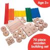 Schylling MKT Super Makit Classic Wood Construction Toy, 3+ years, 70-Pieces (1 EA)