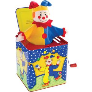 Schylling Jester Jack in the Box – Classic Children’s Musical Toy – Colorful and Durable Tin Box with Silly Jester Plush – Age 18 months and Up