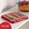 Schylling Metal Pot Holder Loom Kit – Classic Durable Weaving Frame to Make Pot Holders – Includes Loom, Hook, Instructions, and 80 Colorful Cotton Loops – Ages 5 and Up