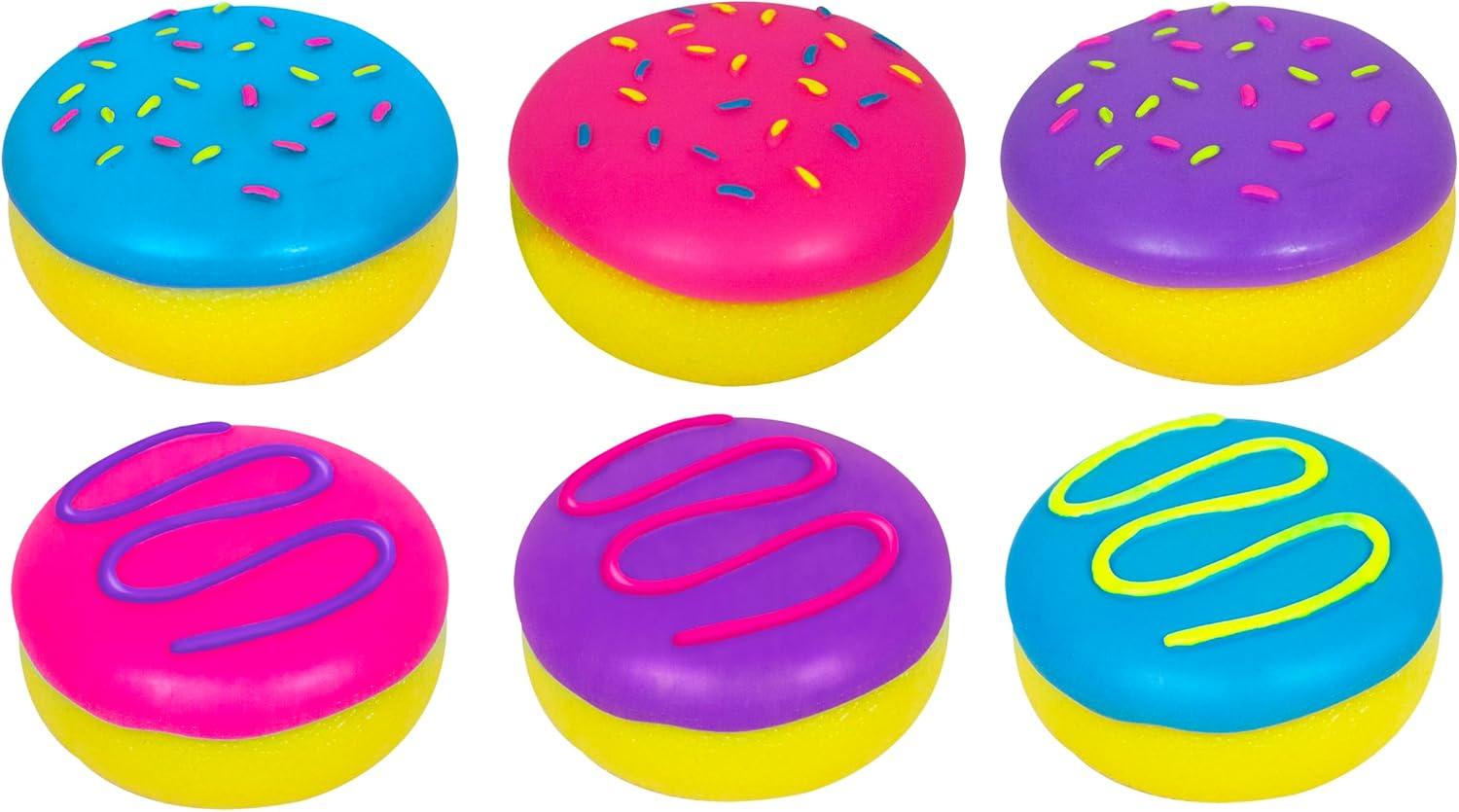 imageSchylling NeeDoh Jelly Donut Sensory Squeeze Toy JellyLike Filling 3quot Wide Color May Vary Pack of 1