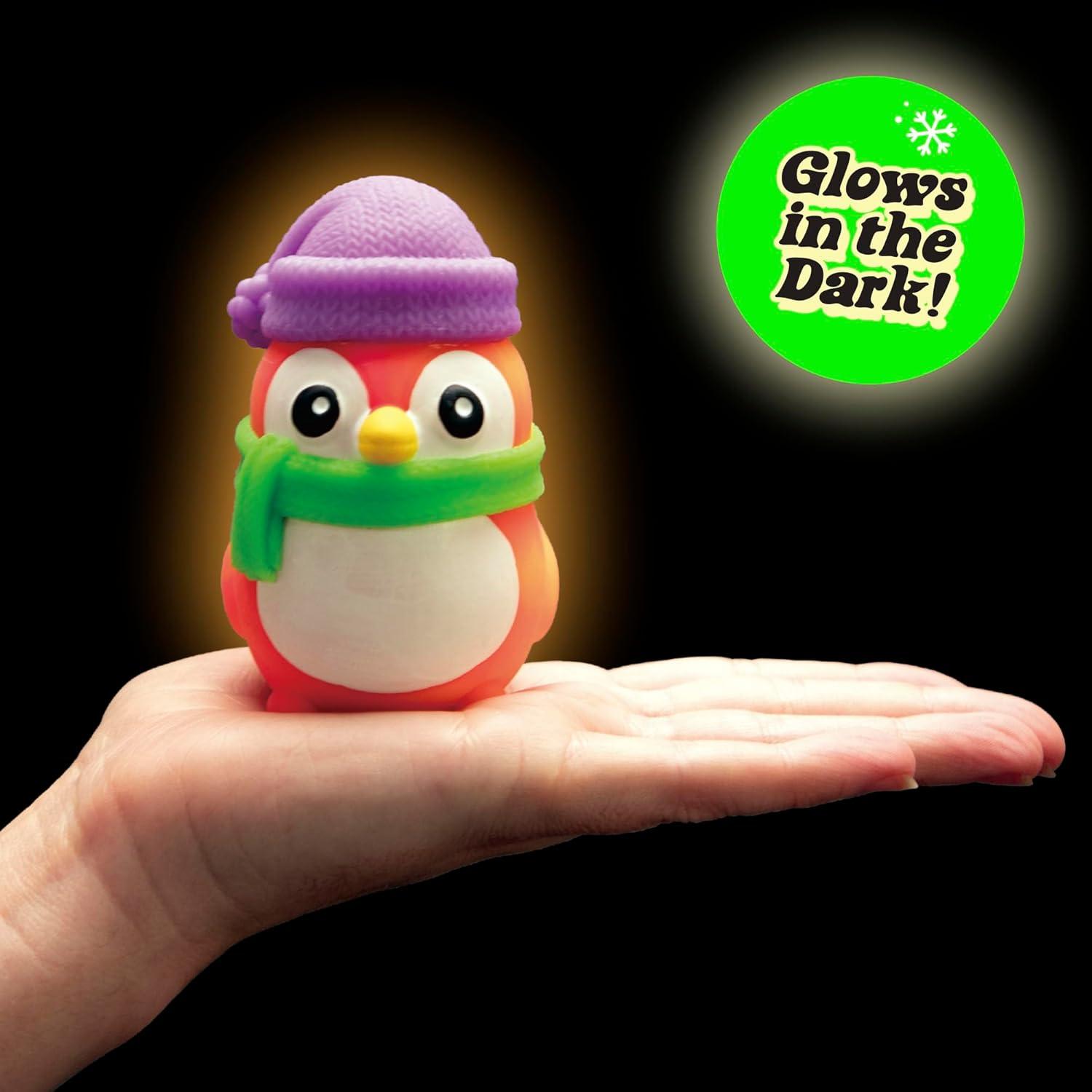 imageSchylling NeeDoh Polar Glow Penguin  Sensory Squeeze Toy  Assorted Colors Glow in The Dark  Ages 3 Pack of 1