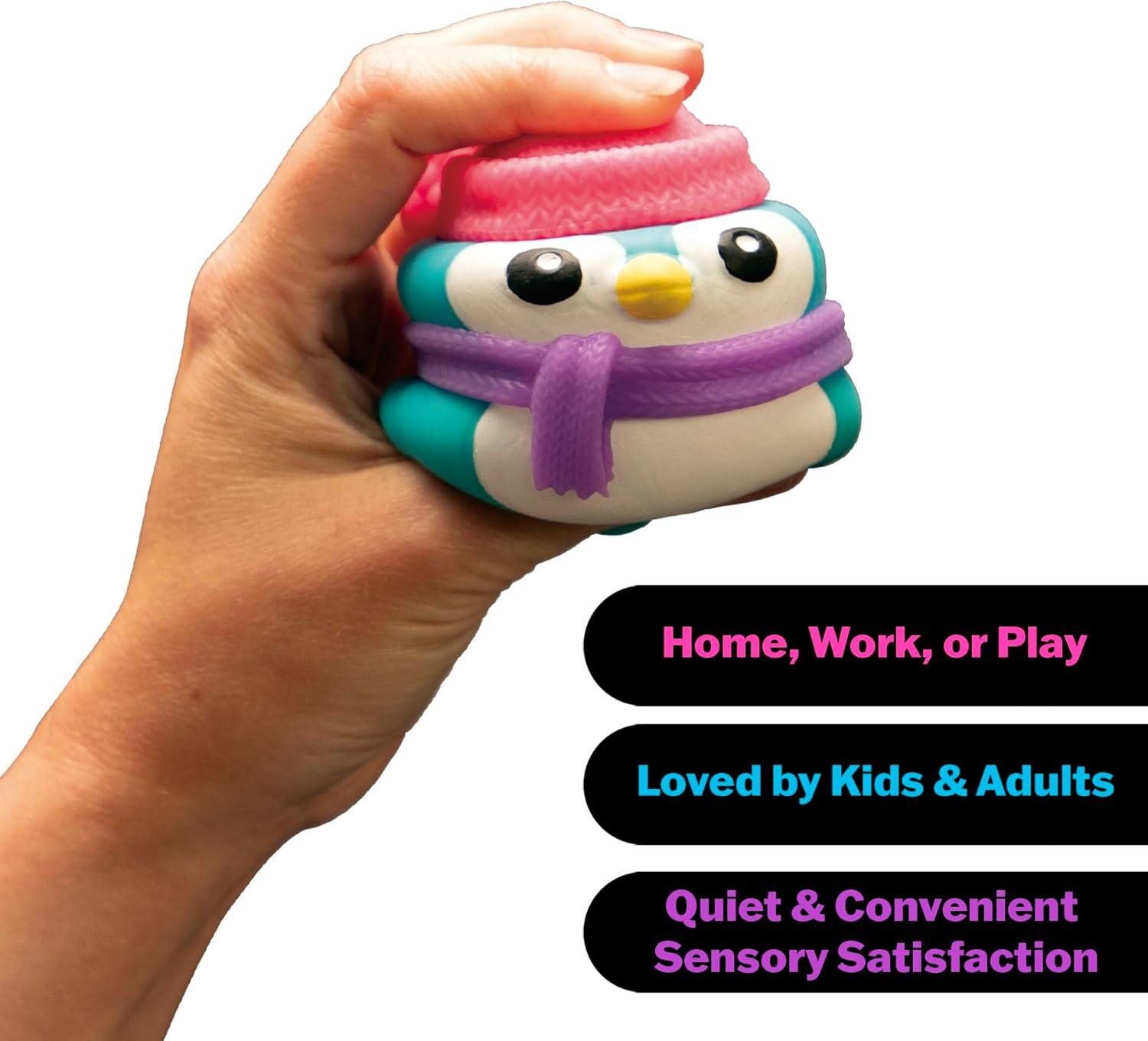 imageSchylling NeeDoh Polar Glow Penguin  Sensory Squeeze Toy  Assorted Colors Glow in The Dark  Ages 3 Pack of 1