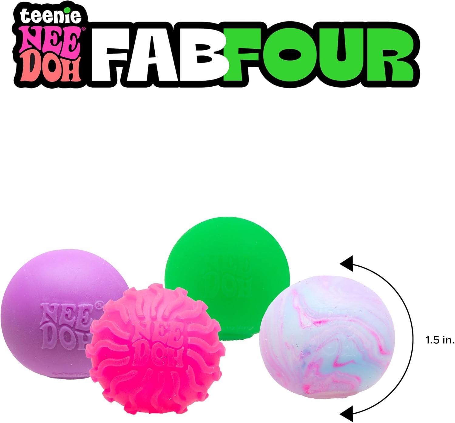 imageSchylling NeeDoh Teenie Fab Four Needoh 4 Pack Sensory Squeeze Toy 15quot in Diameter Colors May Vary