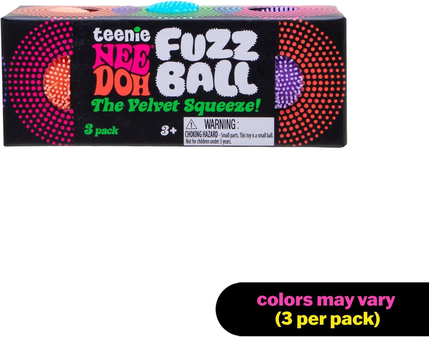 imageSchylling Teenie NeeDoh Fuzz Ball Mini Sensory Toy with a Velvet Texture and Soft Cloud Squish Ages 3 and Up Color May Vary Three Fuzz Balls Per Pack