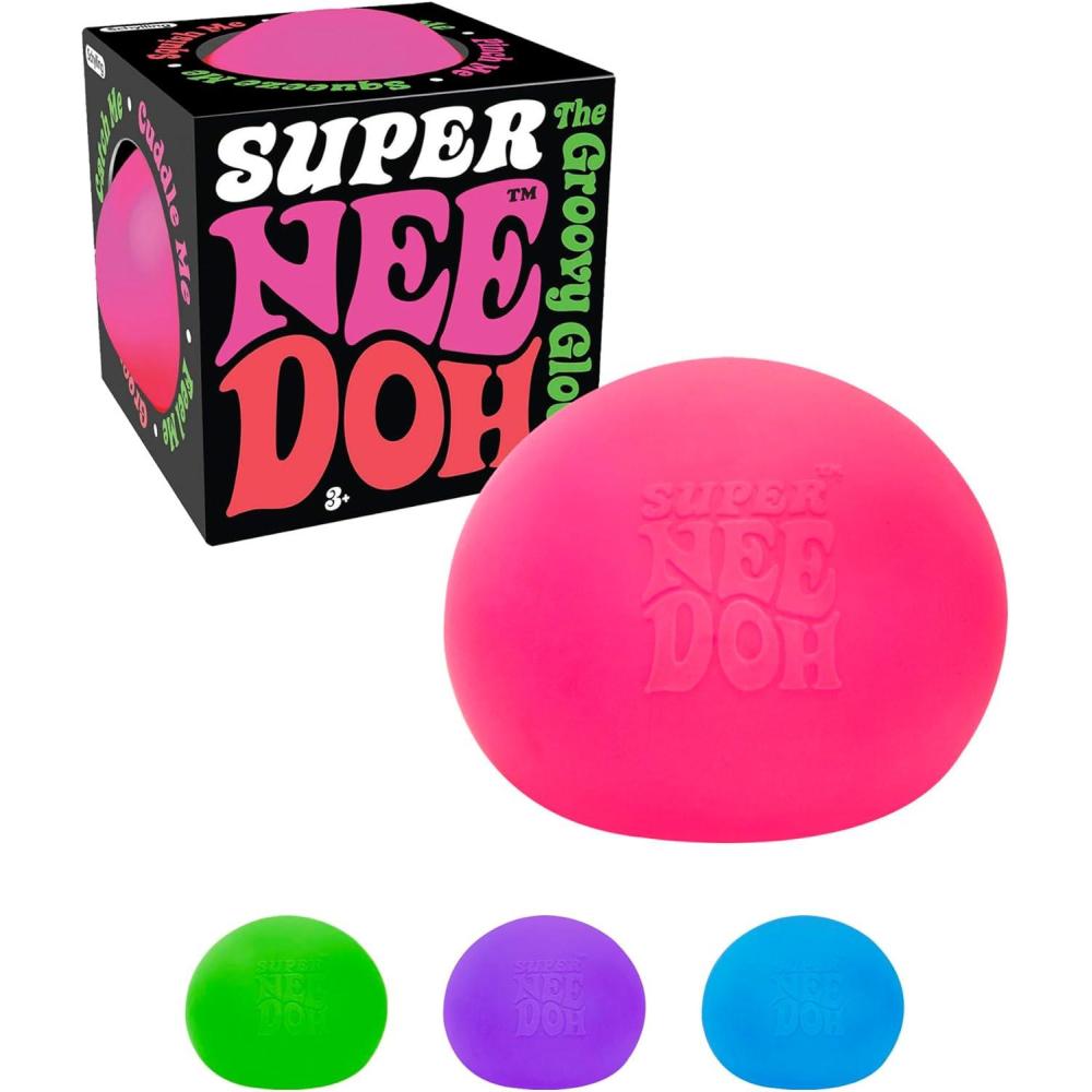 imageSchylling Brand Original Super Nee Doh Stress Ball Fidget Toy Huge 45quot in Diameter Jumbo Squishy Squeezy Fun Colors Assorted Ages 3