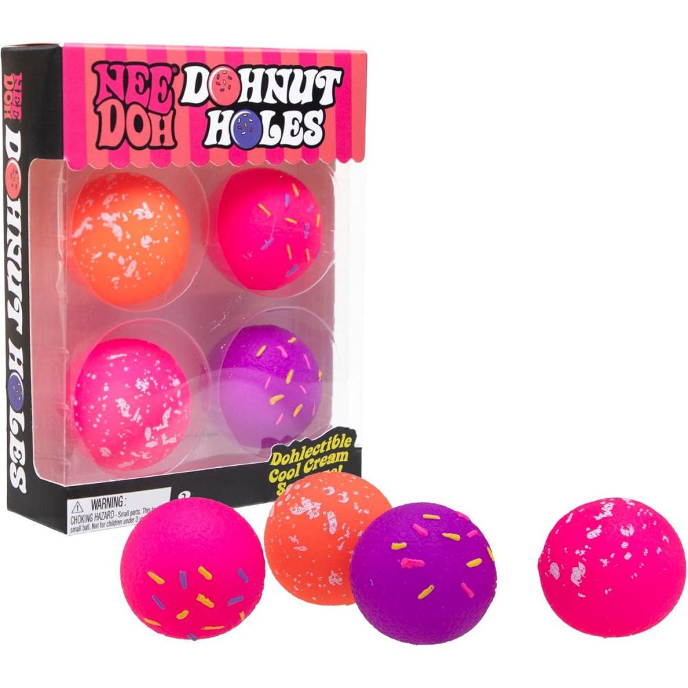 imageSchylling NeeDoh Dohnut Hole Needoh 4 Pack  Sensory Squeeze Toy  15quot in Diameter  Colors May Vary