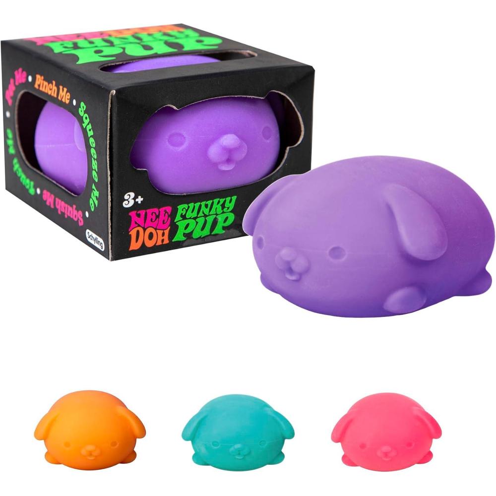 imageSchylling NeeDoh Funky Pups Squishy Sensory Toy Soft Dough Filling Ages 3 and Up Color May Vary One Dog Per Pack