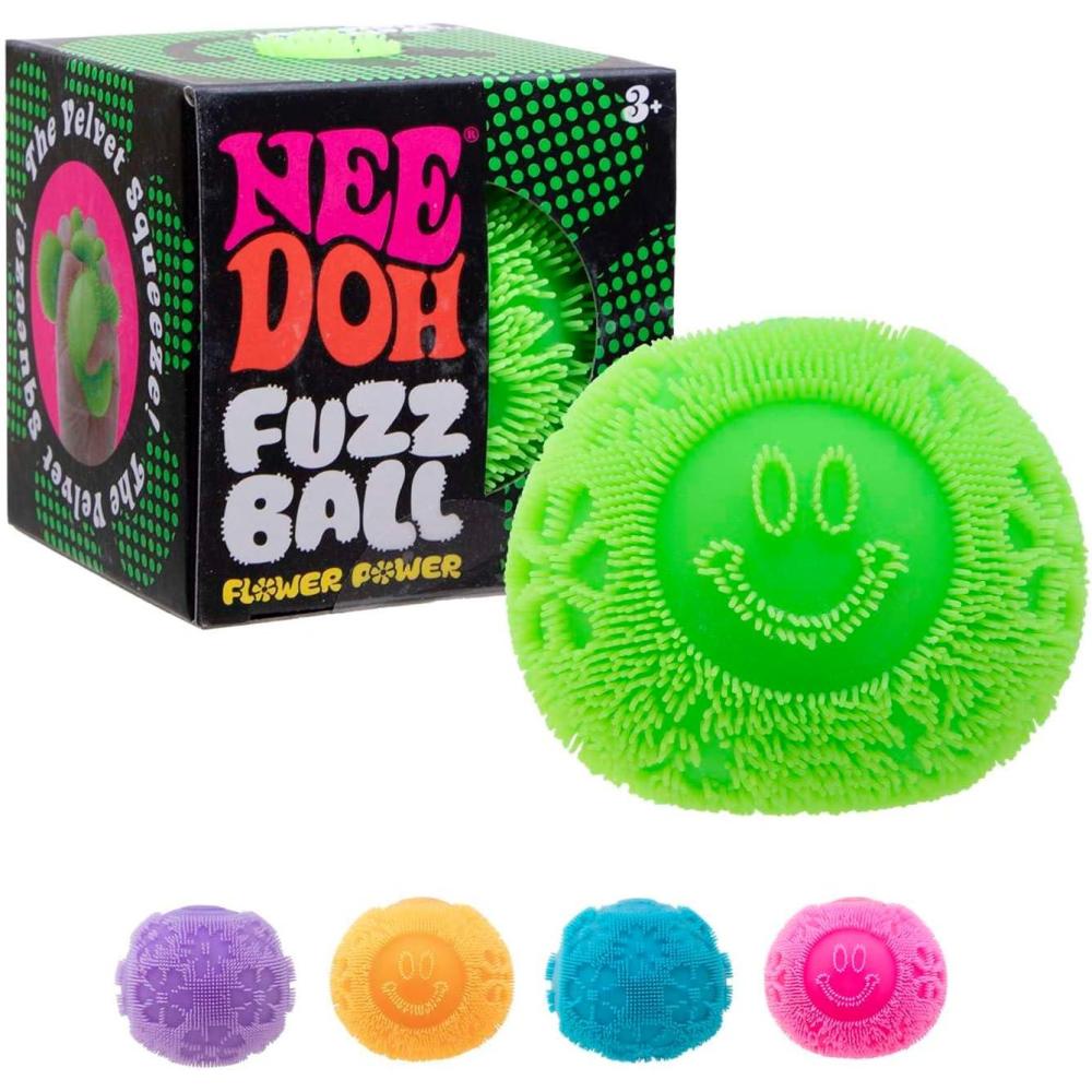 imageSchylling NeeDoh Fuzz Ball Sensory Toy with a Velvet Texture and Soft Cloud Squish Wavy Pattern You Can See and Feel Ages 3 and Up Color May Vary One Per Pack Wonder WavesFlower Power