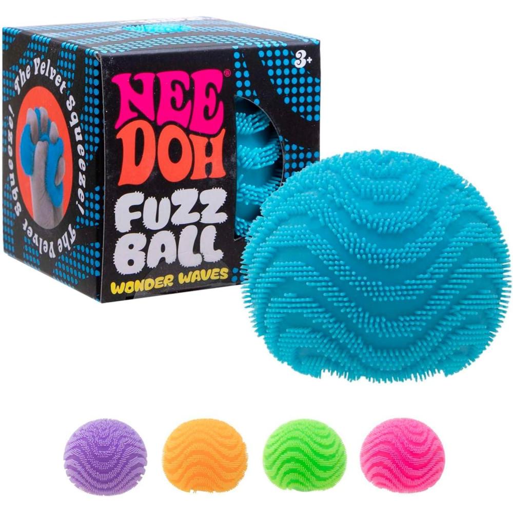 imageSchylling NeeDoh Fuzz Ball Sensory Toy with a Velvet Texture and Soft Cloud Squish Wavy Pattern You Can See and Feel Ages 3 and Up Color May Vary One Per Pack Wonder WavesWonder Waves