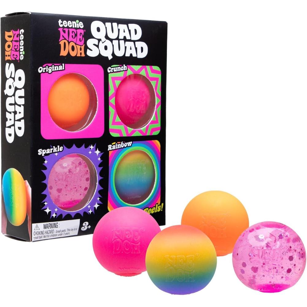 imageSchylling NeeDoh Teenie Quad Squad Needoh 4 Pack  Sensory Squeeze Toy  15quot in Diameter  Colors May Vary