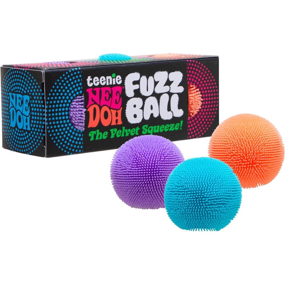 imageSchylling Teenie NeeDoh Fuzz Ball  Mini Sensory Toy with a Velvet Texture and Soft Cloud Squish  Ages 3 and Up  Color May Vary Three Fuzz Balls Per Pack