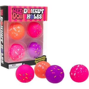Schylling NeeDoh Dohnut Hole Needoh 4 Pack – Sensory Squeeze Toy – 1.5″ in Diameter – Colors May Vary