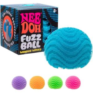 Schylling NeeDoh Fuzz Ball – Sensory Toy with a Velvet Texture and Soft Cloud Squish – Wavy Pattern You Can See and Feel – Ages 3 and Up – Color May Vary; One Per Pack (Wonder Waves)(Wonder Waves)