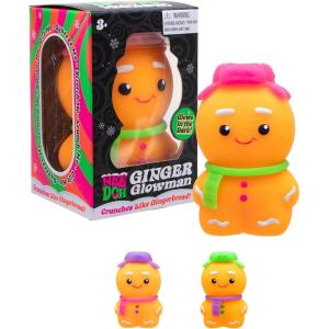 Schylling NeeDoh Squishmas Ginger Glowman – Christmas Squeeze Toy – Satisfying Snow-Like Crunch – 3.5″ Tall – Color May Vary (Pack of 1)