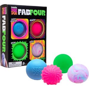 Schylling NeeDoh Teenie Fab Four Needoh 4 Pack – Sensory Squeeze Toy – 1.5″ in Diameter – Colors May Vary