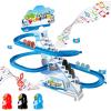ARSUK Penguin Race Game Toy Playful Musical Roller Coaster Track Playset with Music & LED Flashing Lights On/Off Button for Toddlers and Kids Gift