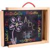 Schylling Chalkboard and Whiteboard Briefcase – Double-Sided Wooden Case with Storage Inside – Includes Colored Chalk, Dry-Erase Marker, and Eraser – Ages 3 and Up