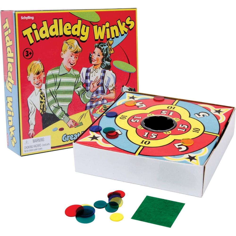 imageSchylling Tiddledy Winks Classic Game for The Whole Family Includes Game Board Cup and Winks Ages 3 and Up