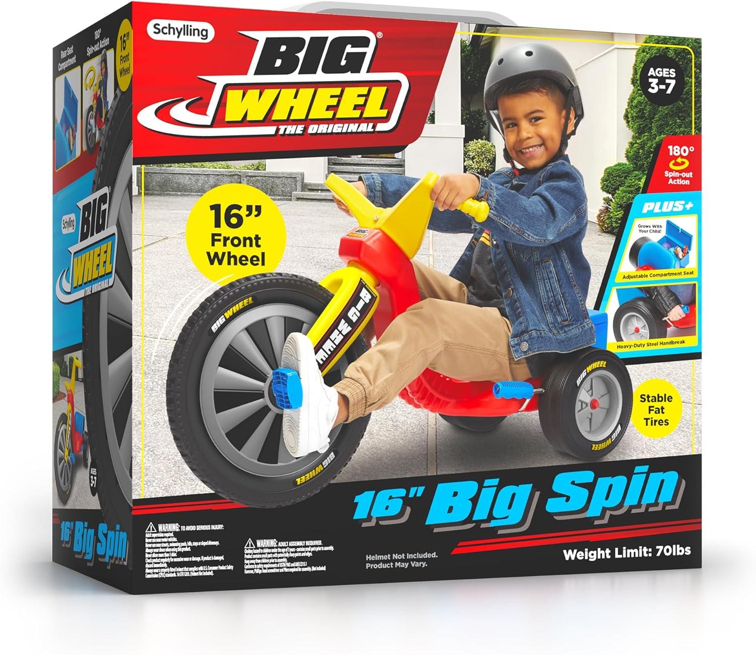 image:imageSchylling Big Wheel Big Spin BW16BS LowRiding Tricycle with Adjustable Seat for Growing Child up to 70 lbs Original Classic Bike Ages 3 and Up