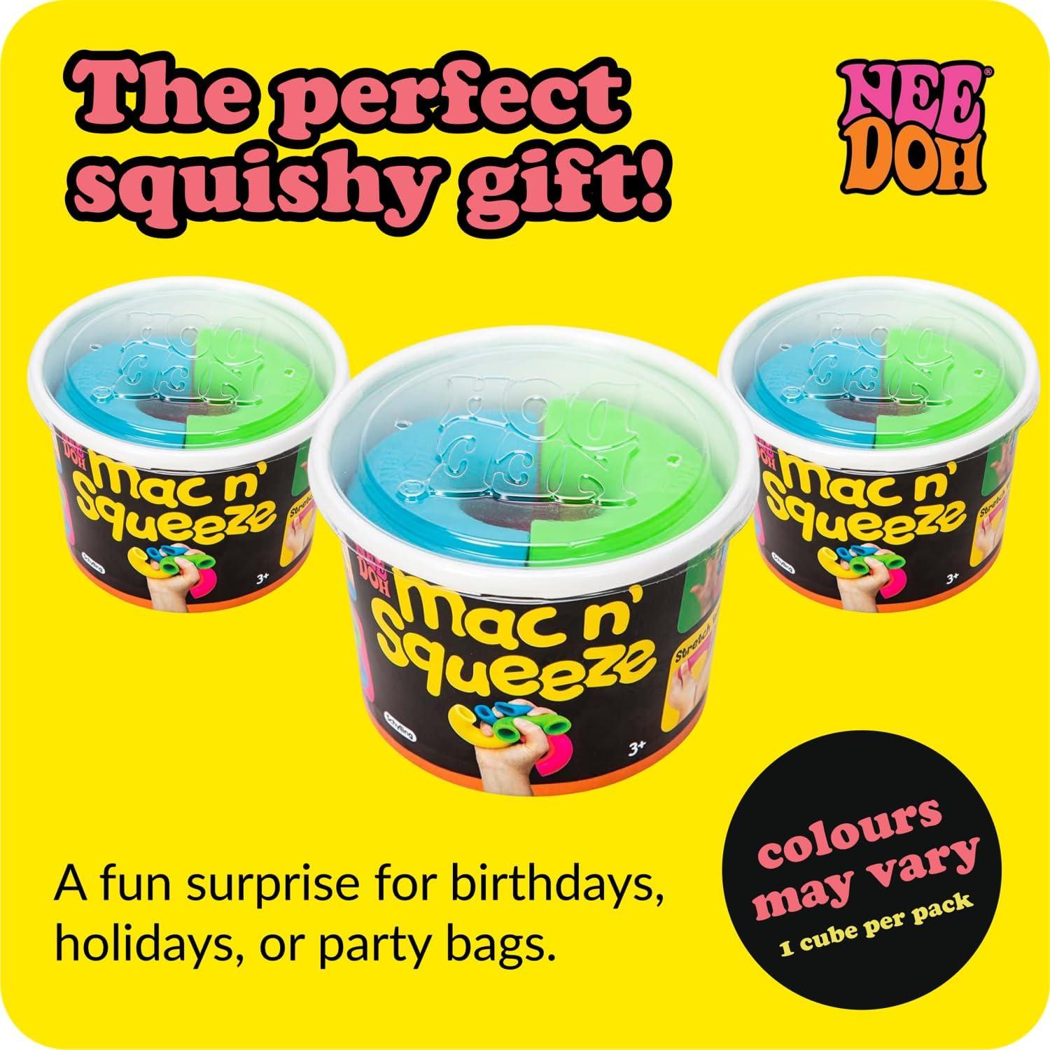 image:imageSchylling NeeDoh Mac N Squeeze Sensory Squeeze Toy Contains 4 Squishy Noodles 3 Wide Color May Vary Pack of 1