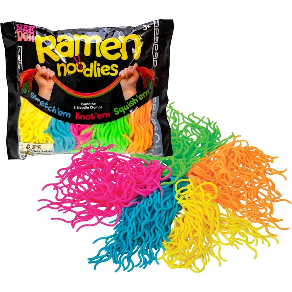 image:imageSchylling NeeDoh Ramen Noodlies Sensory Squeeze Toy Contains 5 Noodle Clumps 85 Long Multicolored Pack of 1